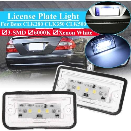 2Pcs 3 SMD LED License Plate Lights for Mercedes CLK280 CLK350 CLK500 CLK550 CLK63 CLK320 W209 C209 2002 2003 2004 - 2009