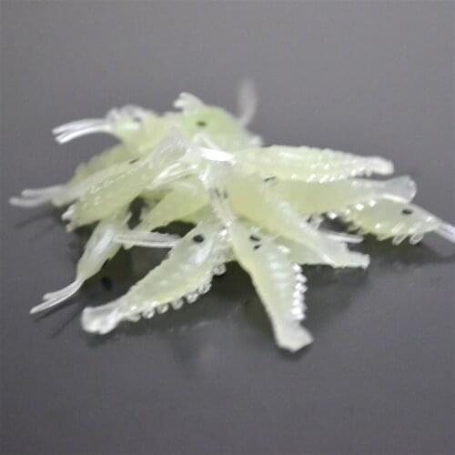 2015 Ice Saltwater Minnow Plastic Fishing Lures Baits Shads artificial 3.6 cm Mini luminous Shrimp soft bait peche carpe