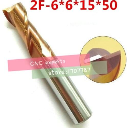 2F-6*6*15*50 HRC60,carbide Square Flatted End Mills coating:nano 2 flute diameter 6.0 mm, The Lather,boring Bar,cnc,machine