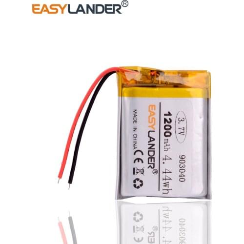 3pcs /Lot 903040 1200mah 3.7V lithium Li ion polymer rechargeable battery For MP5 PSP Bluetooth Earphone medical device mp4 mp5