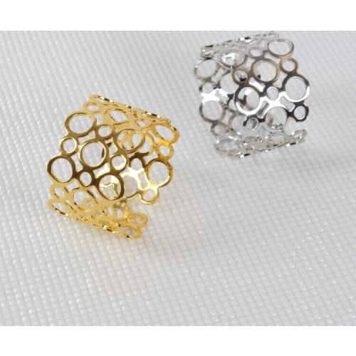 4pcs/lot Western drops through flower napkin buckle, towel ring, napkin rings, hotel cutlery napkin ring Silver