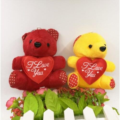 5Pcs Mini Love Soft 10cm Bear Plush Toys Mini Teddy Bear Dolls Small Gift For Party Wedding Present Pendant Cute Doll
