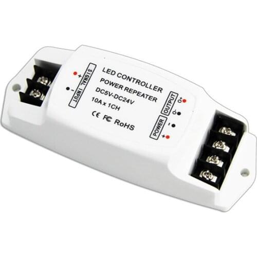 5 volt to 24 volt constant voltage 1channel led strip amplifier 10A led power repeater
