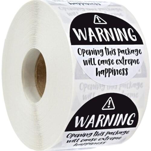 500pcs Warnning Open This Package Will Cause Extreme Happiness Stickers 1.5 Inch Thanksgiving Day Sticker Round Seal Label