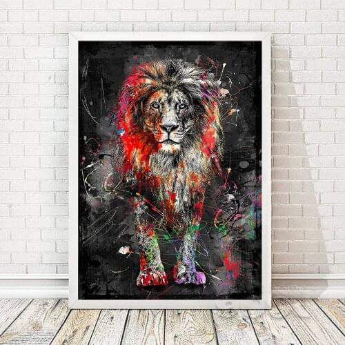 5D Diamond Painting Colorful Lion DIY Diamond Embroidery Animal Abstract Painting Diamond Mosaic Wall Art Picture Home Decor