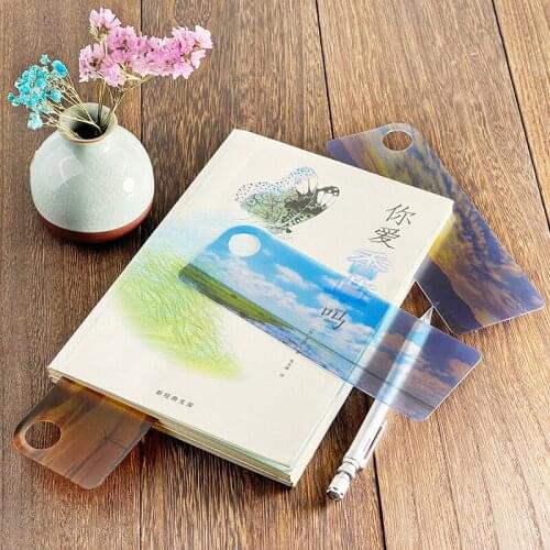8 Sets Creative 3D Dynamic Transparent Plastic Bookmarks Sky Clouds Waves Series Novel Exquisite Gifts For Students And Teachers