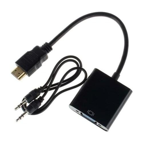 DHL 100pcs HDMI to VGA Converter Adapter Male to Female with Audio Cable for Xbox 360 for PS3 Laptop for HDTV Displayer