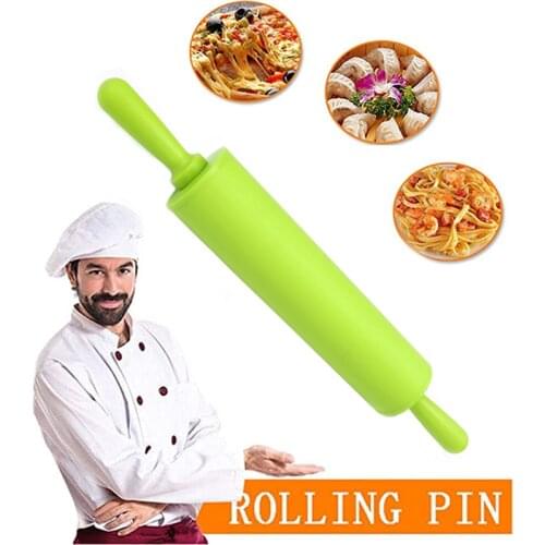 Non-stick Silicone Rolling Pin Fondant Dough Roller 2 Sizes Rolling Pin Colorful Pastry Tool Kitchen Gadgets 35