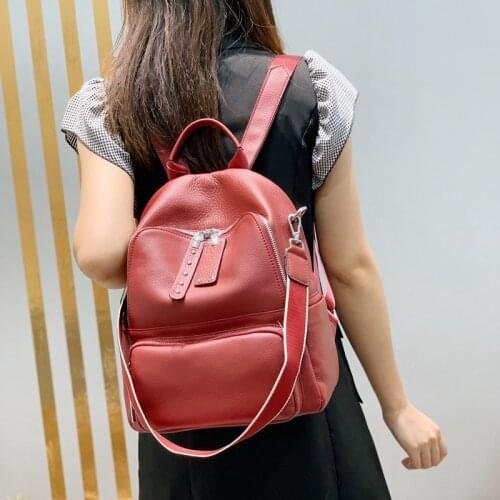 BRIGGS New Preppy Style Genuine Leather Women Backpace Fashion Female Quality Travel Satchel Lady Casual Rucksack Shoulder Bag