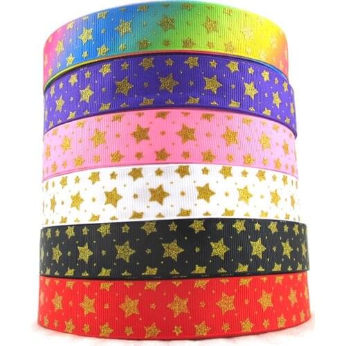 David accessories 50yards 7/8"(22mm) Star Ribbon Printed Polyester Grosgrain Ribbon DIY Home Gift Wrap Materials,50Yc3097
