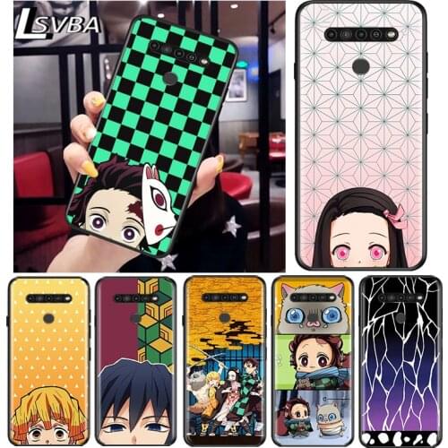 Demon Slayer Anime for LG G8 G8S G8X V30 V35 V40 V50 V60 ThinQ Q60 K40 K50 K30 K41 K51 K61 K71 K92 Black Phone Case