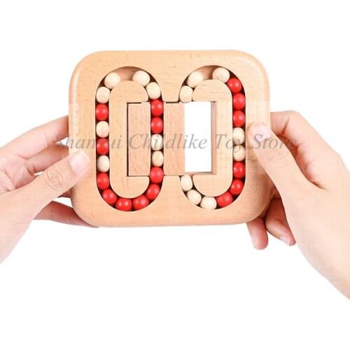 Wooden Rolling Ball Scroll Bead Luban Lock Flat Kids Intelligence Toys Old Chinese Traditional Wooden Brain Teaser Puzzle Toy