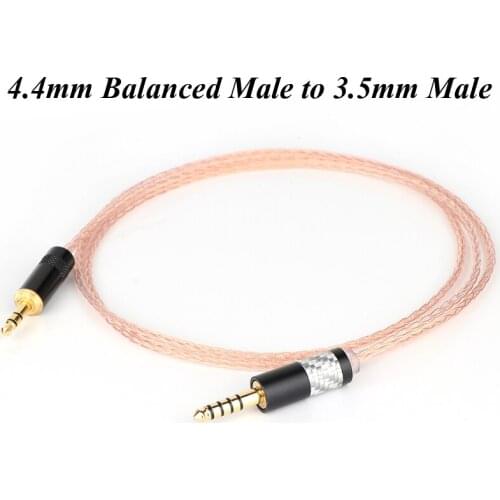 E504 4.4mm Balanced Male to 3.5mm Male Audio Cable Hi-end Aux Upgraded Cable for WM1A/1Z PHA-1A/2A Z1R