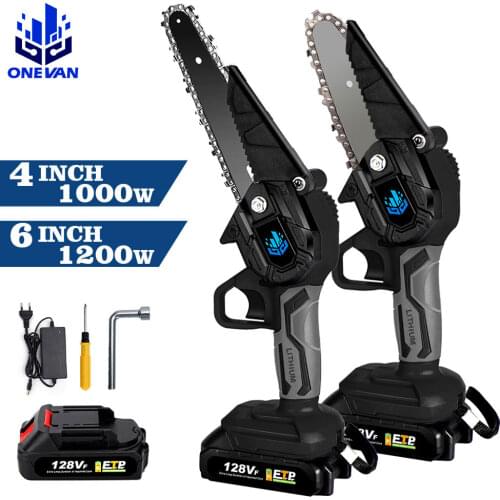 128VF 4 / 6 Inch Mini Pruning Saw Electric Chainsaws Removable For Fruit Tree Garden Trimming One-Handed for Makita 18V Battery