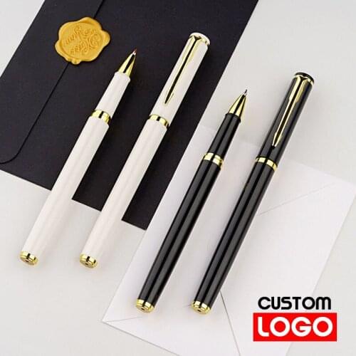 Metal Classic Business Gel Pen Custom LOGO Text Engraving Signature Pen Birthday Gift Business Office School Stationery