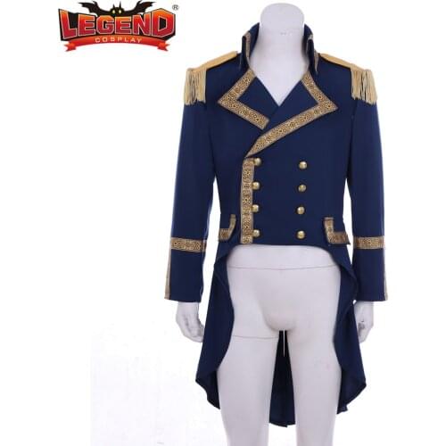 Cosplay legend Musicial Hamilton Alexander Cosplay Costume George Washington Colonial Jacket Military Officier Jacket WH001