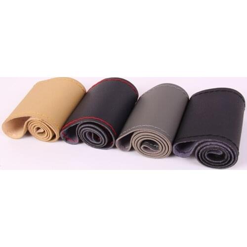 Litchi grain Style Car Steering Wheel Cover With Needles And Thread Artificial Leather 36-40cm Universal Auto Car Accessories
