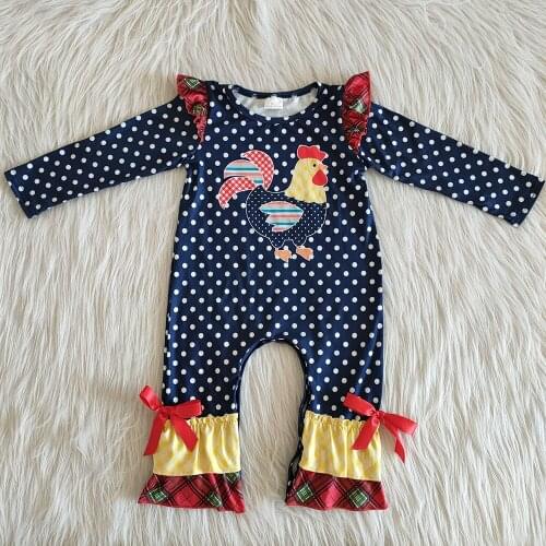 2020 Hot sale baby girls romper Children clothes romper Chicken print toddler baby girl designer romper long sleeve fall clothes