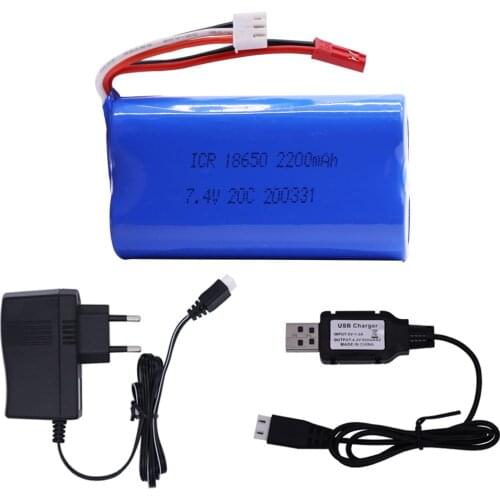7.4V 2200mAh 2S 18650 Lipo Batery and USB Charger for remote control helicopter toys parts wholesale 7.4 V 2200 mAH Lipo battery