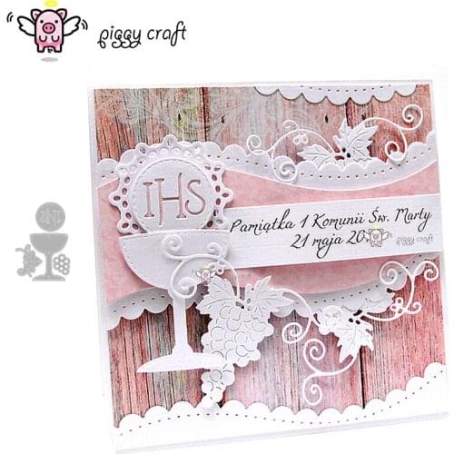 Piggy Craft metal cutting dies cut die mold New IHS letter leaf cup Scrapbook paper craft album card punch knife art cutter die