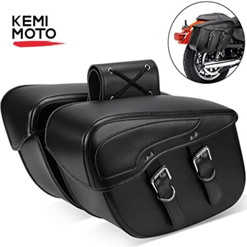 Waterproof Cruiser Motorcycle Saddlebag Leather Side Luggage Bag For Sportster For Honda shadow For Vulcan 2006 For Yamaha Vstar