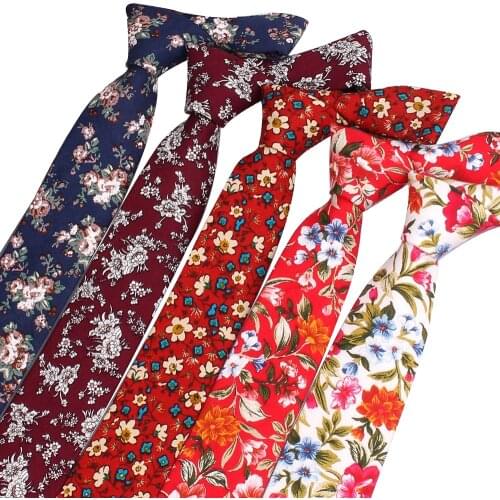 Men Tie Cotton Neckties For Men Women Formal Floral Print Ties For Wedding Party Skinny Groom Neck Ties Corbatas Hombre Cravat