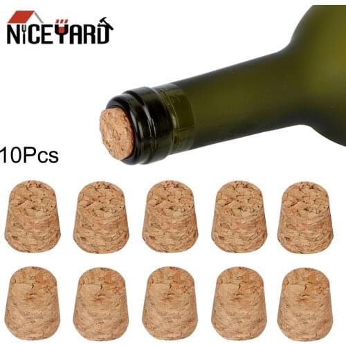 NICEYARD 10 piece/set Straight Cork Stopper Barware Wine Bottle Stopper Wooden Wine Cork Bar Tools