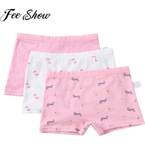 3Pcs Cartoon Kids Girls Underwear Cotton Boxer Briefs Soft Breathable Lovely Cute Girls Panties Children Boxer Shorts Underpants