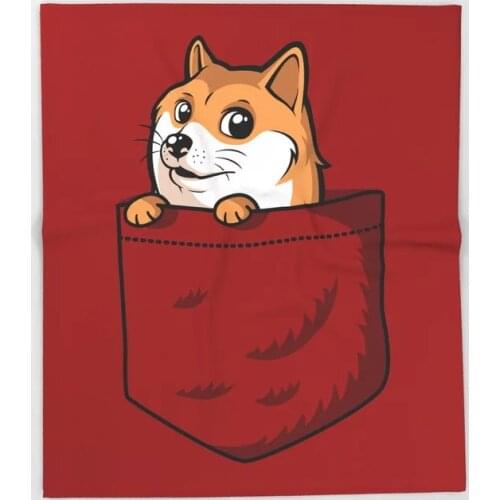 Dog Shiba Inu Cartoon Throw Blanket Cute Kids Design Pocket Shibe Inu Doge Blankets for Beds Christmas Decorations for Home