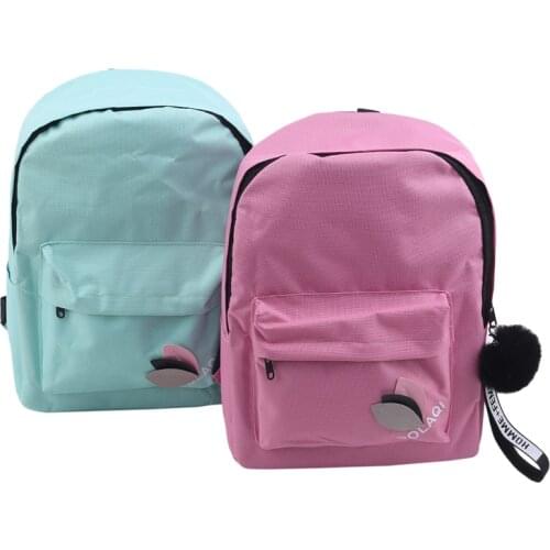 2020 Solid Backpack Girl School Bags For Teenage College Wind Women SchoolBag High Student Bag Black Nylon Printing