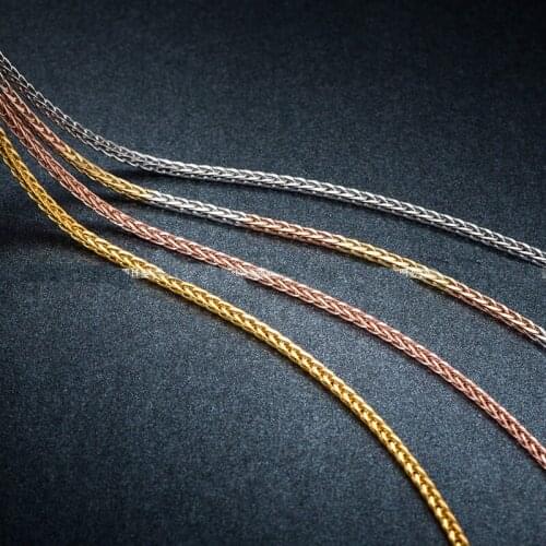 Pure multicolor Gold Necklace/Craved Big Wheat Link Chain Necklace 1 pieces 4 Color 3-6g A03
