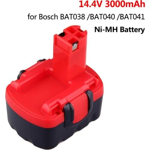 14.4V 3000mah Ni-MH Rechargeable Battery for Bosch BAT038 BAT040 BAT041 BAT140 Power Tools Battery for Electric Drill 14.4V Cell