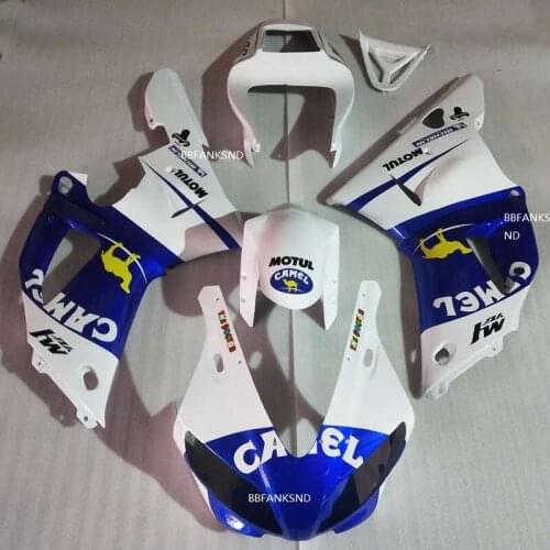 Injection molding plastic fairings Full for Yamaha YZF-R1 1998 1999 blue white motorcycle fairings kit YZF R1 98 99