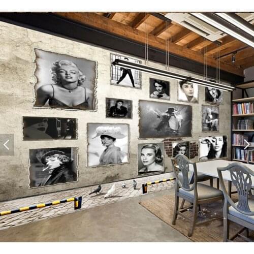 Custom retro wallpaper. Movie character 3D wallpaper for living room bedroom kitchen background wall waterproof PVC wallpaper