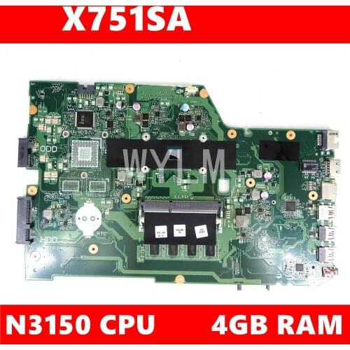 X751SA N3150 CPU DDR3L 4GB RAM mainboard For ASUS X751S X751SA X751SV Laptop motherboard 90NB07M0-R00050 Tested free shipping