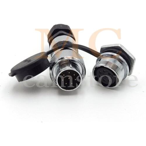 WS20 8Pin industrial Power Cable Connector, Plug Male To Socket Female, WaterProof Cable Connector