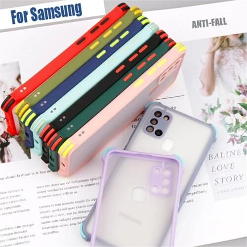 Shockproof Matte Case For Samsung S21 FE Note 20 Ultra 9 10 S8 S9 S10 S20 Plus A32 A50 A51 A71 A52 A72 Armor Soft Hard PC Cover