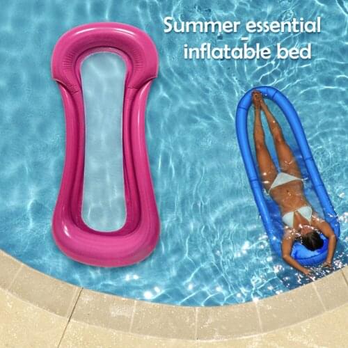 Foldable Inflatable Hammock Back Floating Row Air Mattress Swimming Pool Chair Floating Water Hammock Party Toy Lounge Bed