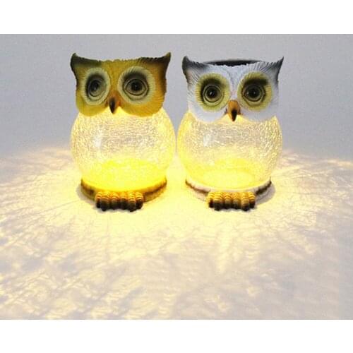 Owl Lantern Lamp Glass Ball LED Solar Light Simulation Animal Lamp Outdoor Garden LED Art Light Decoration For Courtyard Patio