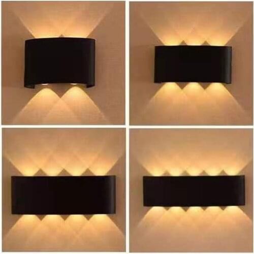 2/4/6/8/10/12W LED Arc Wall Lamp Indoor Outdoor IP65 Waterproof Porch Light Warm White Stairs Light Waterproof Spotlight Garden