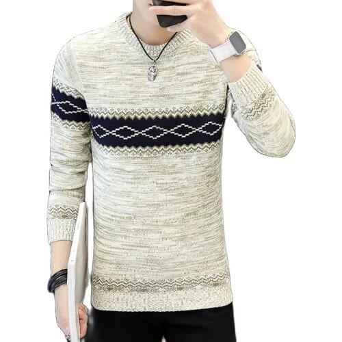 Sweater,Sweater Oversize,Sweater Male,Fall/Winter Mens Sweater, Round Neck Sweater, Korean Pullover,Diamond Base,4 Colors,M-3XL