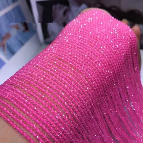 Loose beads pink spinel round faceted 2mm/3mm 14" for DIY jewelry making FPPJ wholesale beads nature gem stone