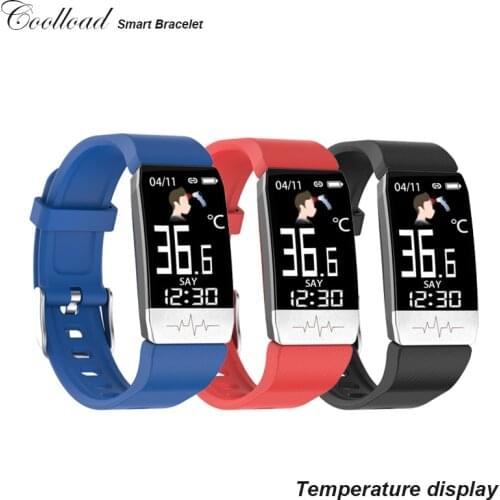 T1S Smart Watch Temperature monitoring Heart Rate Monitor Waterproof fitness bracelet pedometer For IOS/Android Health Bracelet