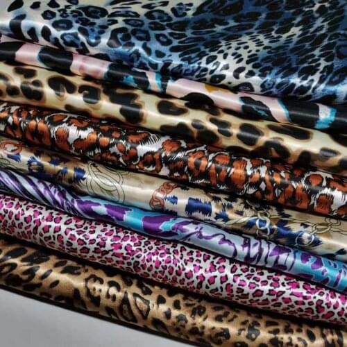On Sale Soft Leopard Satin Fabric Sewing Craft Material Many Styles