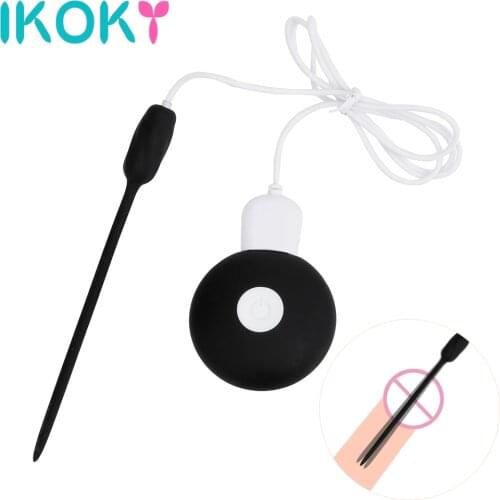 IKOKY Urethral Plug Vibrator Catheter Adult Products Penis Plug Sex Toys for Men Gay Silicone Urethral Dilators 20 Frequency