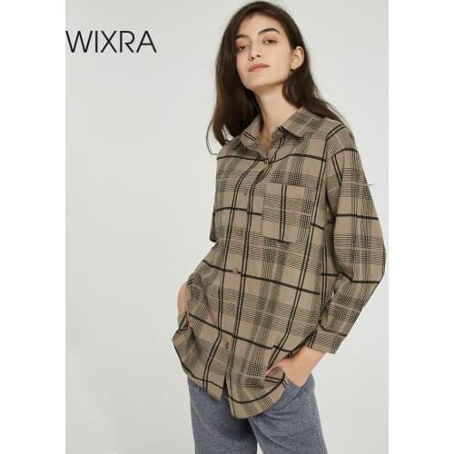 Блузки в клетку Wixra China At AliExpress