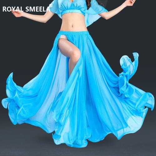 Lady Belly Dance Skirt Girls Dancing Practice Wear Female Belly Dancing Wear Girls High Split Large Pendulum Dress D-0705