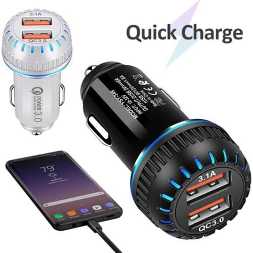 1pc Mini 2.4A USB Car Charger Fast Charger Dual USB Charger Adapter Car Cigarette Lighter 5V