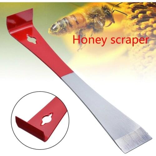 1PCS red honey scraper, beekeeping machine honey scraper, multifunctional stainless steel beekeeping tool