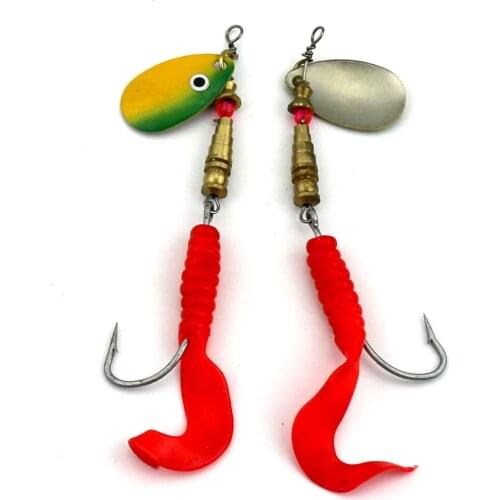 10 pcs Fishing Spinnerbait Jigging Fishing Lure Bass Noise lure Metal Hook with Soft Lure baits Pike Leurre lure(SP058)